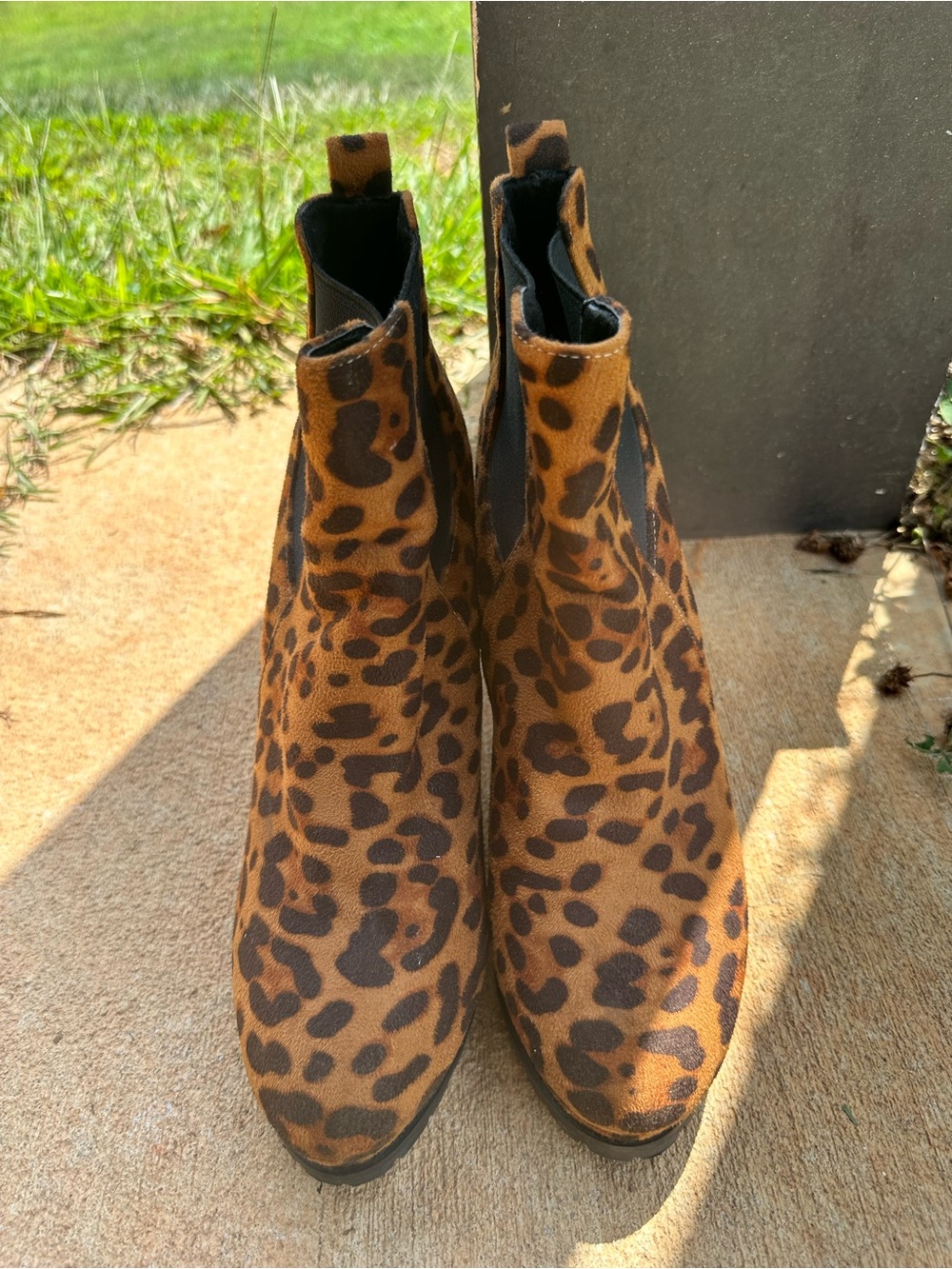 Leopard Print Chelsea Booties - Women's Brown/Black